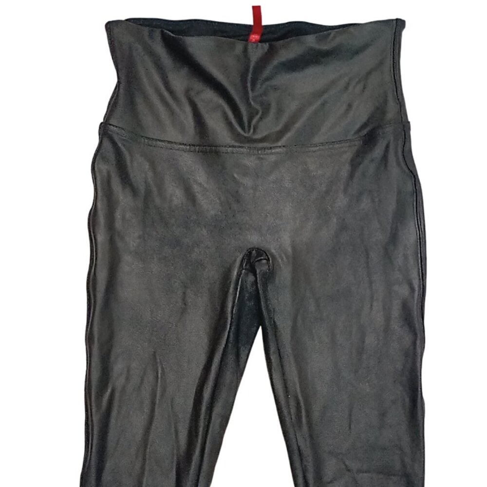 Spanx Faux Leather Leggings – Women’s Medium Black Ankle Stretch